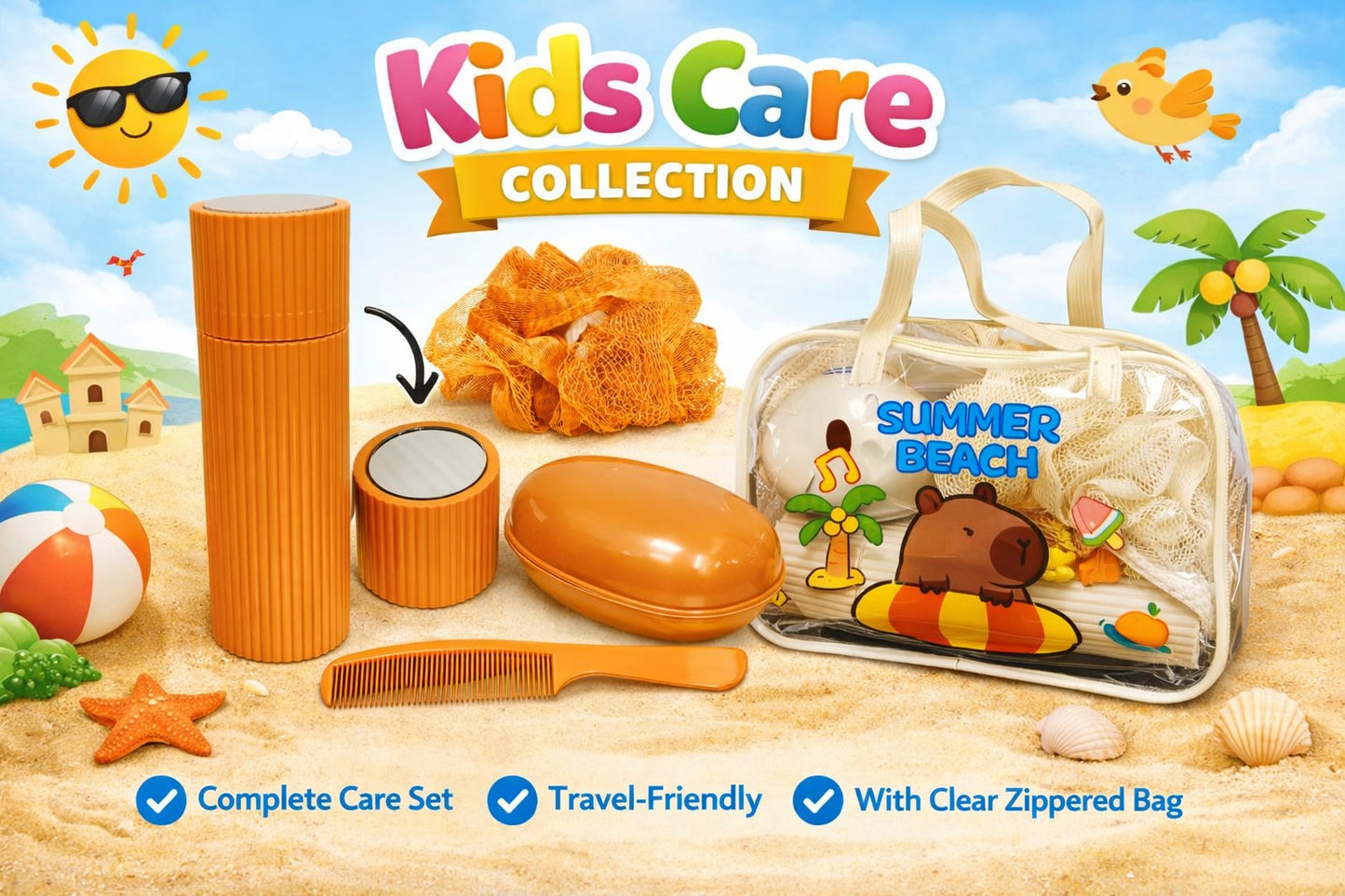 20537 Luxury Kids Bath Essentials Set, Children’s Travel Bath Kit