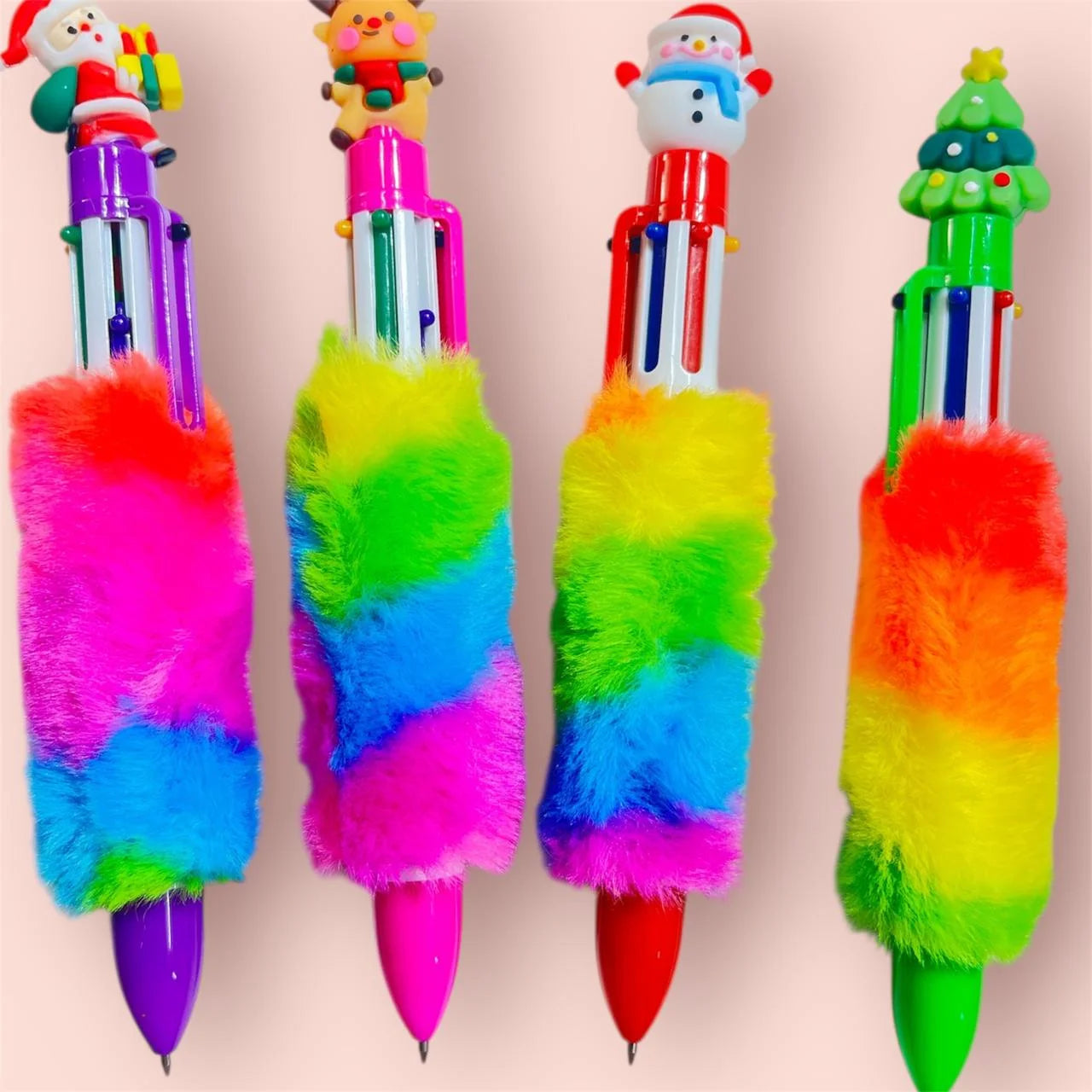 3121 Santa 6-in-1 Fur pen for Girls/Return Gift for Kids/Birthday Return Gift