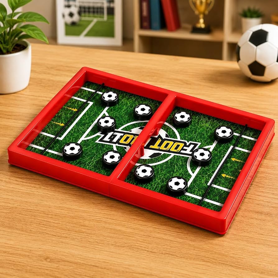 21050 Fast String Puck Football Game, Tabletop 2 Player Interactive Game for Kids and Adults, Hand-Eye Coordination and Brain Development