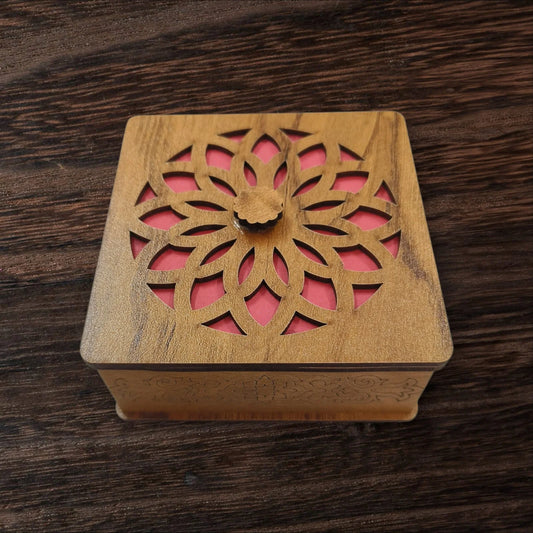 20016 square box | DIY MDF decorative empty gift box | Gift box hamper for presents| L 4 x W 4 x H 2 inches | Thickness |Wooden unique box for diwali, birthday, corporate gifting