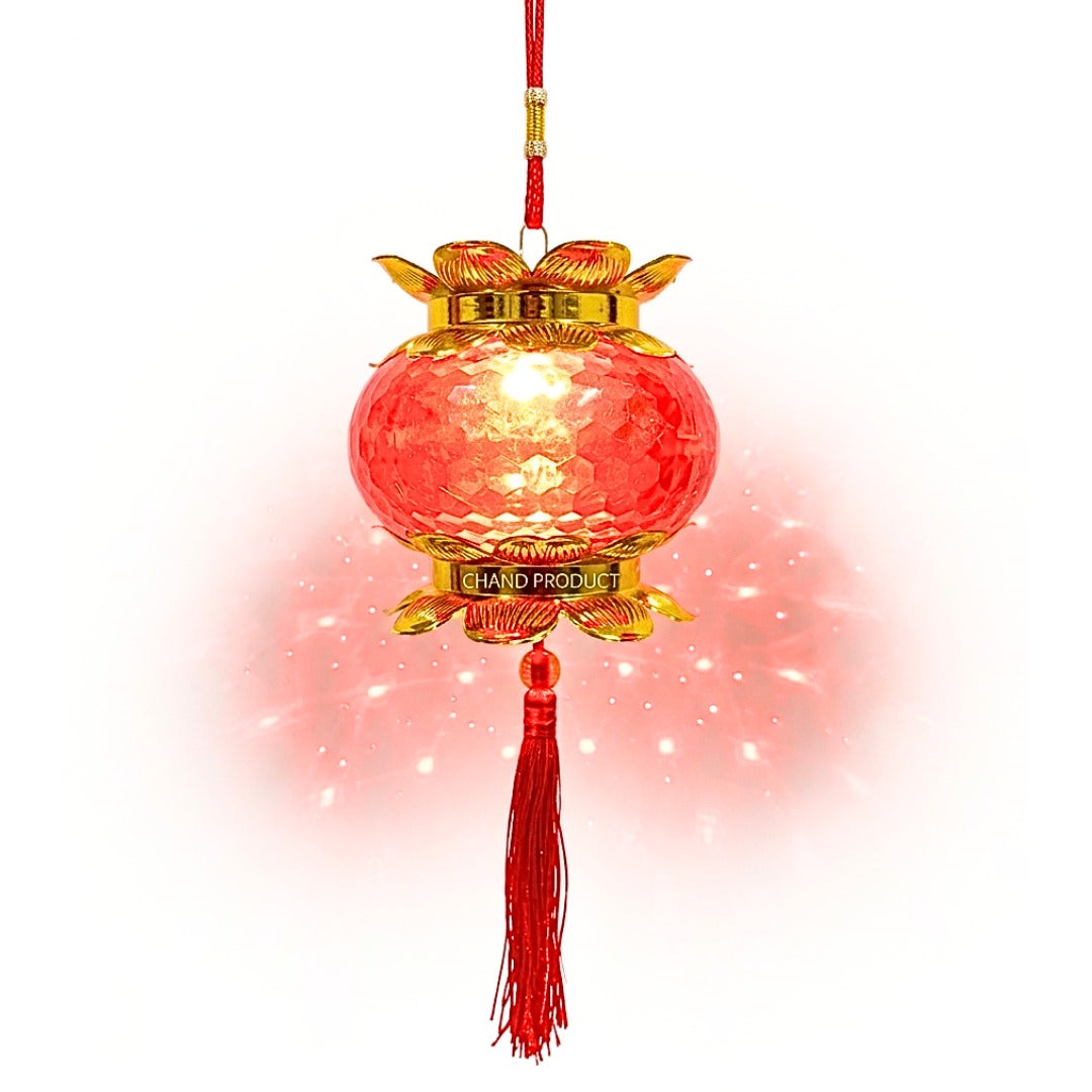20442 Red Lantern Wedding Handheld Lantern with Tassel Light Up Projection Lantern Decorative Party Lantern