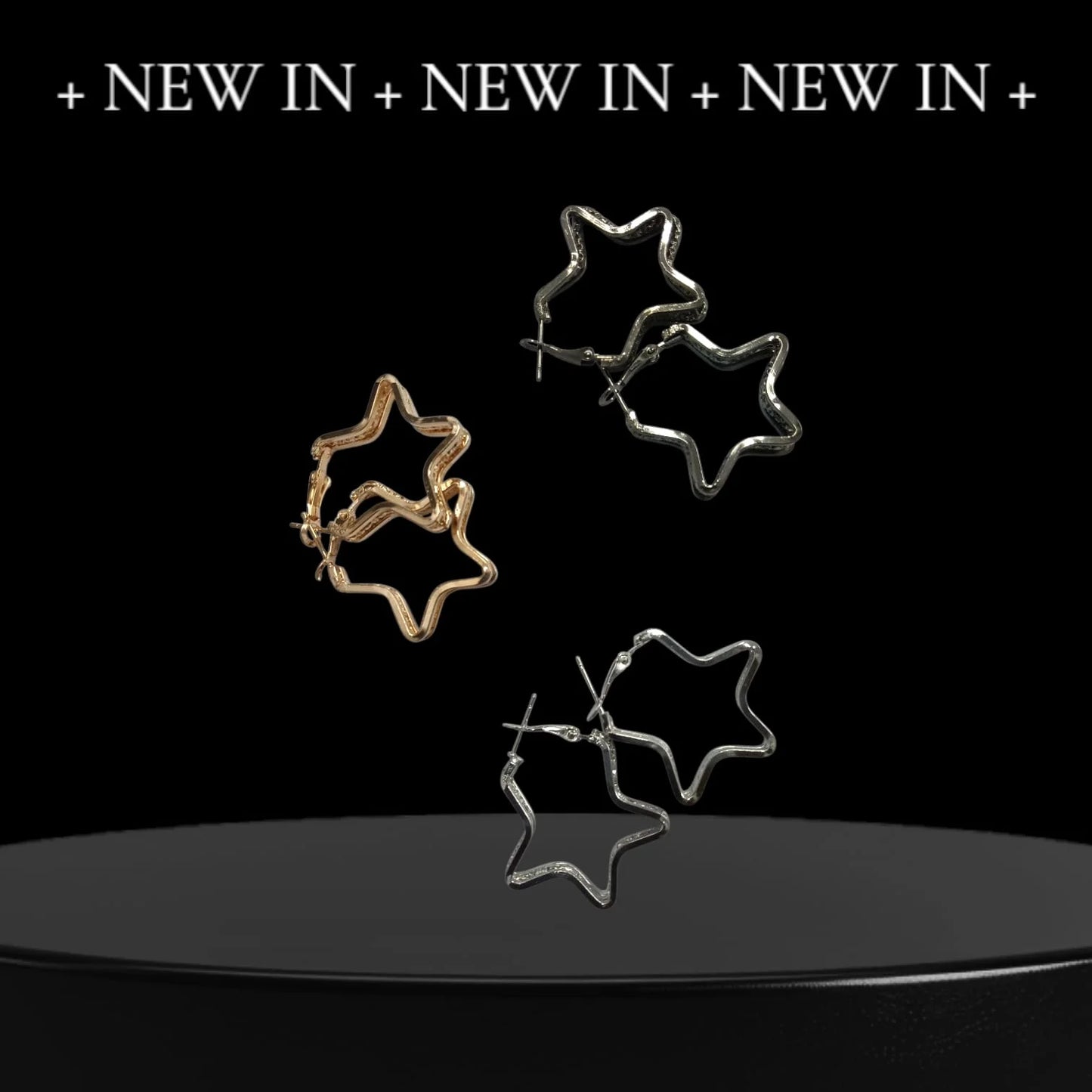 10434 /12 Pairs Star Hoops Earrings Silver & Golden Colour For Women And Girls