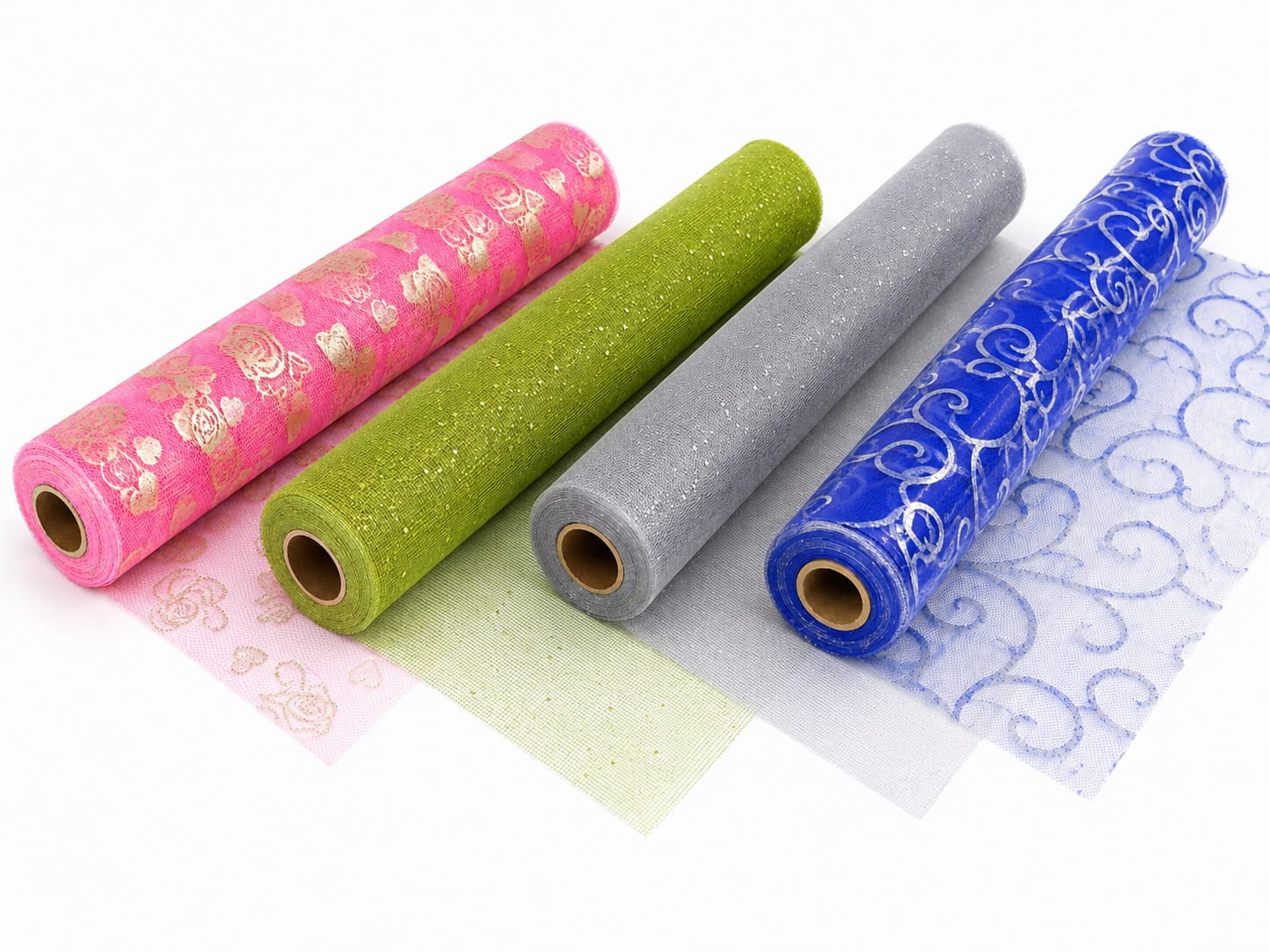 21062 Multicolour Glitter Tulle Net Fabric Roll for Gift Wrapping & Decoration