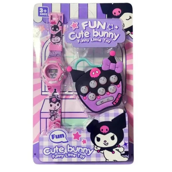 20041 cartoon electronic watch, children’s pocket mini whack-a-mole game machine, little girl toy watch set