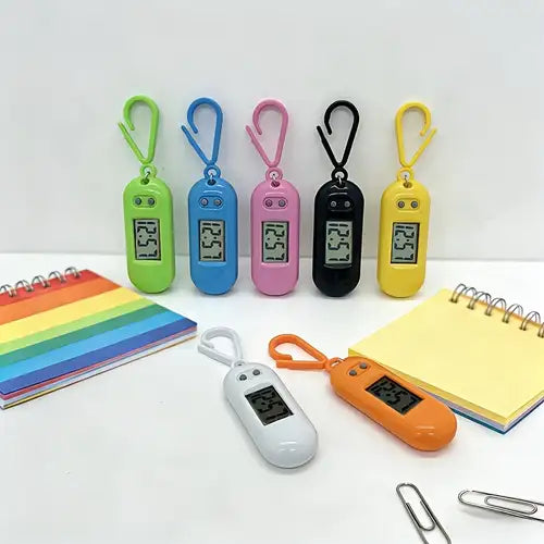 20494 Digital Watch Keychain for Students - Mini Portable Backpack Clock with Lanyard - Kids {Multicolor}