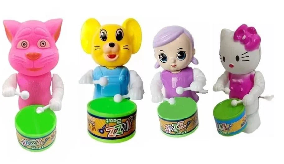 4156 MS TOYS Key-Operated Cute Drummer Toy for Toddler Kids Birthday Return Gift (Multicolor)