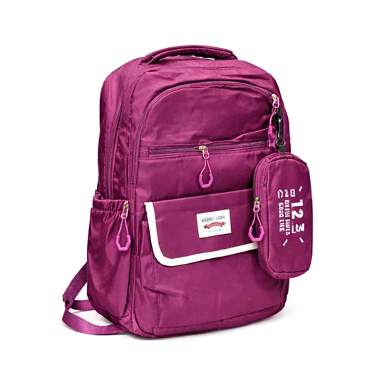 20485 Large Capacity Korean Style Schoolbag for Girls – Forest Department College Style Soft Girl Backpack {4 Compartment } Size=45*27*17 Cm