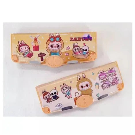 8803 Multifunction Pencil Case, Pencil Box with 2 Compartments for Students – Labubu Cartoon Pattern Stationery Set