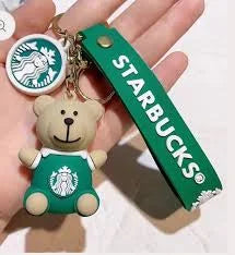 20018 Starbucks teddy bear 3d keychain for men girls boys bike bag