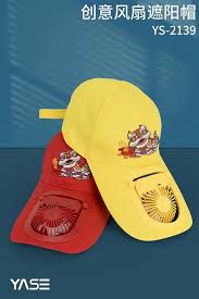 10527 Custom Blank Solar Fan Hat Cooling Baseball Cap With USB Charger