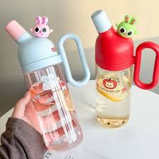 MT110 Cute Bunny Kids Water Bottle | BPA-Free Straw Sipper | Leak-Proof Cartoon Water Bottle for School, Travel & Outdoor Use