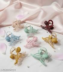 20962 {pack of 12} Floral Hair Claw Clip for Women, Transparent Acrylic Clutcher with Strong Grip, Matte Tulip Design
