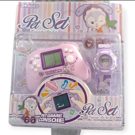 20095 Retro Video Game Keychain with Watch for Boys and Girls {Random Color}