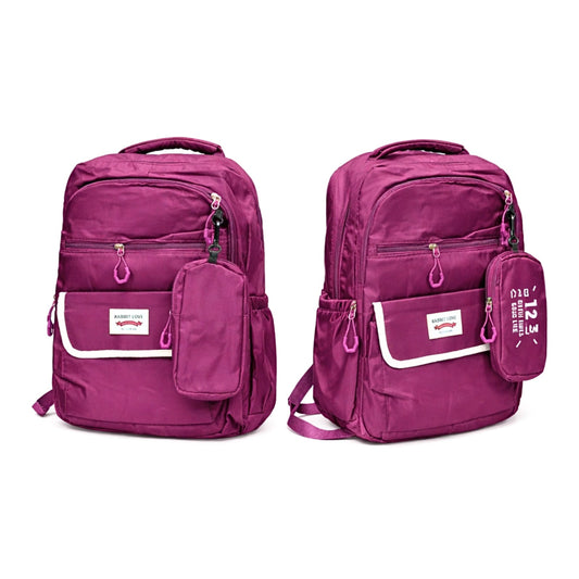 20485 Large Capacity Korean Style Schoolbag for Girls – Forest Department College Style Soft Girl Backpack {4 Compartment } Size=45*27*17 Cm