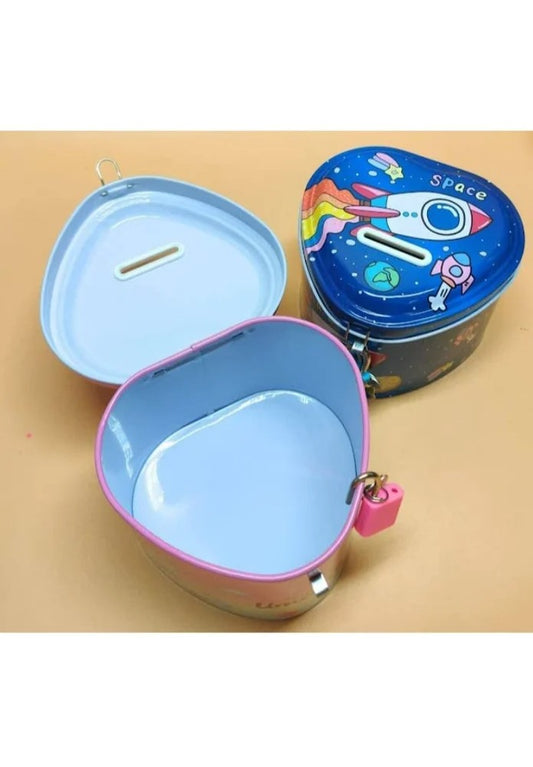 20368 Piggy Bank for Kids, Space/Unicorn Money Saving Tin Coin Bank, Birthday Return Gift for Girls and Boys