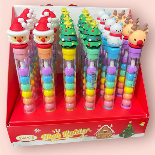 3138 Cartoon Santa Highlighters for Kids – Christmas Stationery item