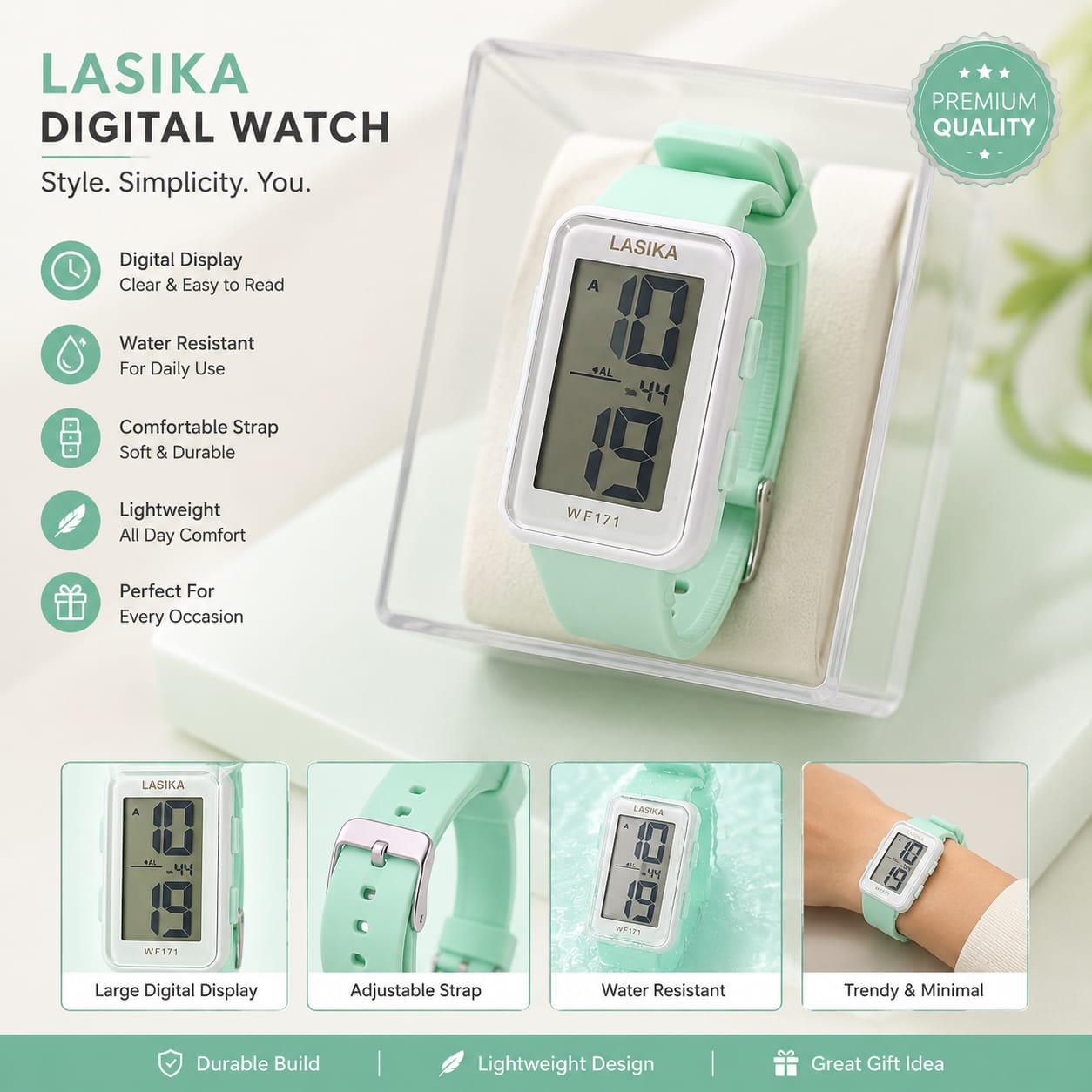 20827 Unisex Digital Sports Watch for Boys, Girls & Adults ,Daily Use Wrist Watch | Soft Silicone Strap {Random Color}
