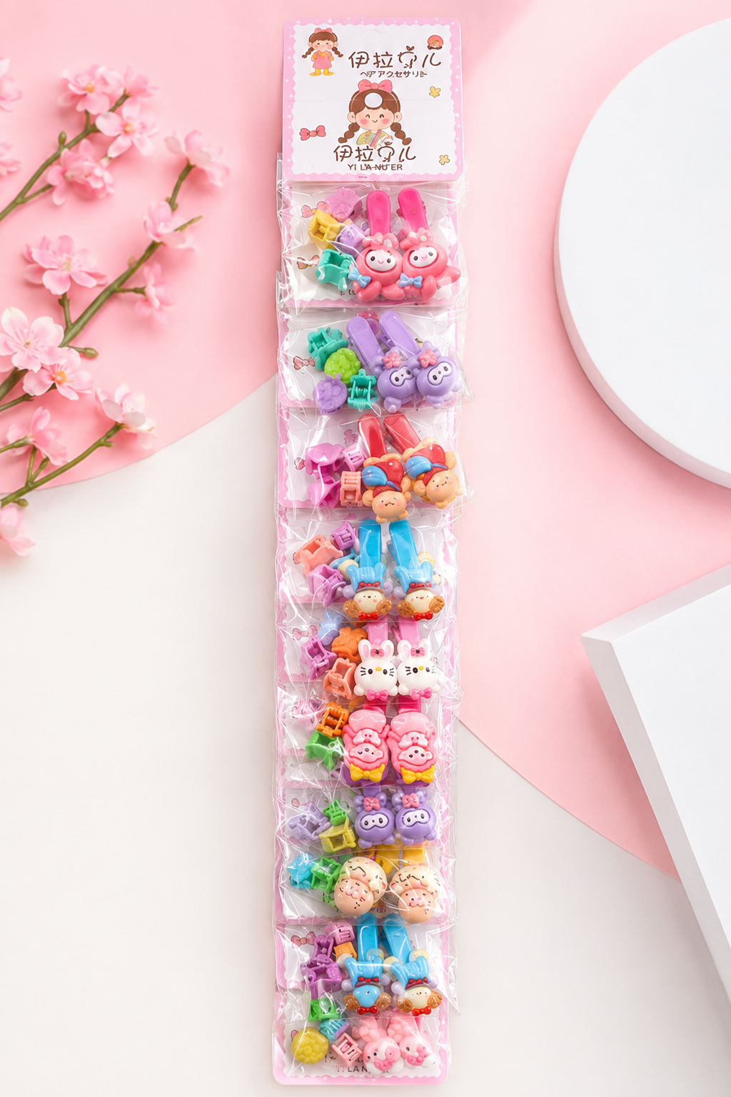 20898 {Pack of 10} Cute Cartoon Hair Clips & Mini Claw Clips Set for Girls | Colorful Hair Accessories Combo Pack | Assorted Designs