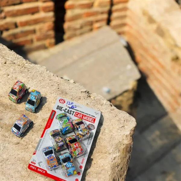 123-12C Car Set of 6 Toy for Kids, Small Racing Pull Back Car, Diecast Model