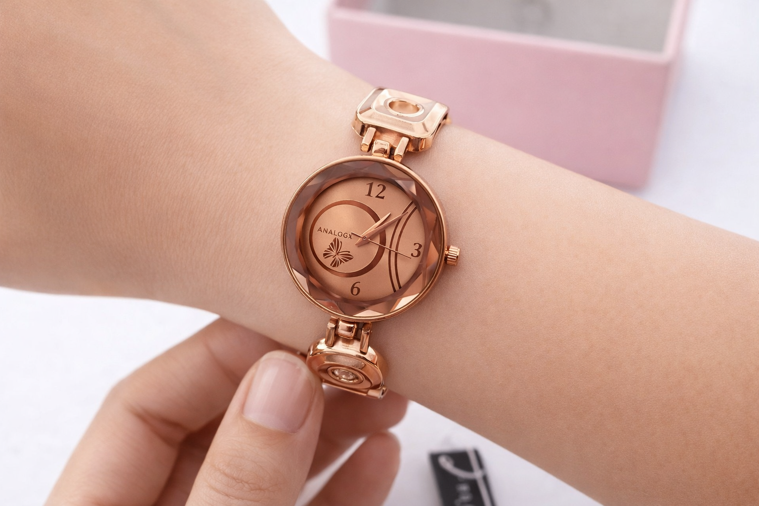 20441 Women's Diamond Wristwatch Bangle Bracelet Jewellery Set Analog Wrist Watch for Ladies {Random Design}