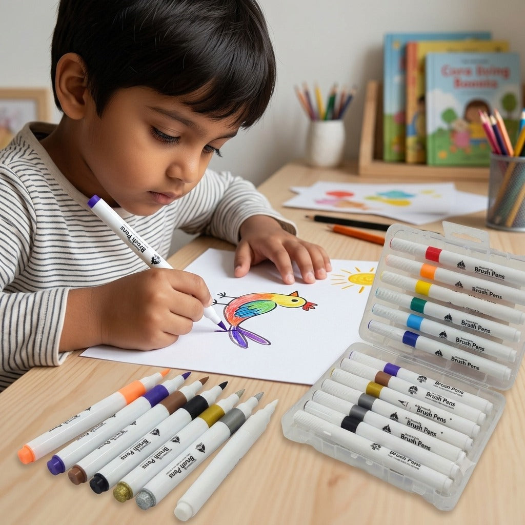 20754 Kids Art Painting Acrylic Marker Water Based Pens 12 pc Set | Vibrant Colors for Canvas, Glass, Mug, Wood, Fabric |