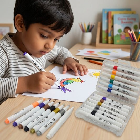 20754 Kids Art Painting Acrylic Marker Water Based Pens 12 pc Set | Vibrant Colors for Canvas, Glass, Mug, Wood, Fabric |
