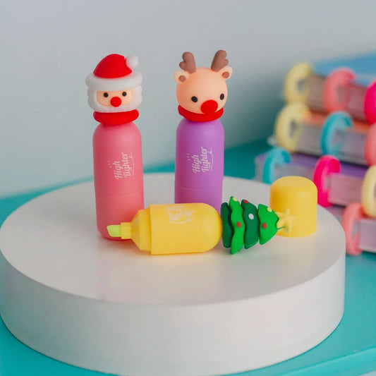 3139 Highlighters Marker Pens, Merry Christmas Theme Stationery item