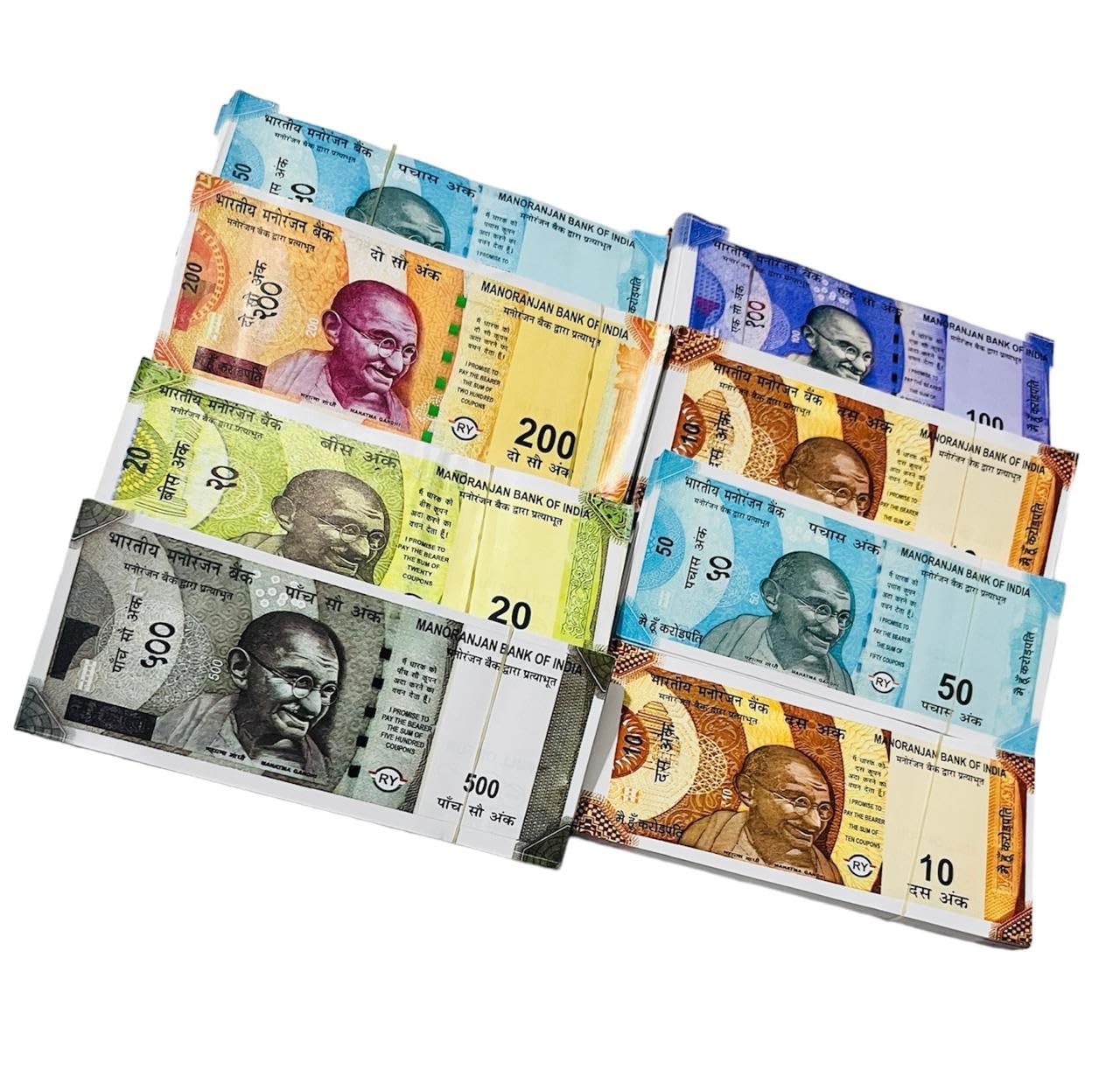 20673 Children Play Money Notes – 100 Pieces ₹500/₹200/₹100/₹50/₹20/₹10 – Dummy Indian Rupee Currency Toy Notes for Kids Learning
