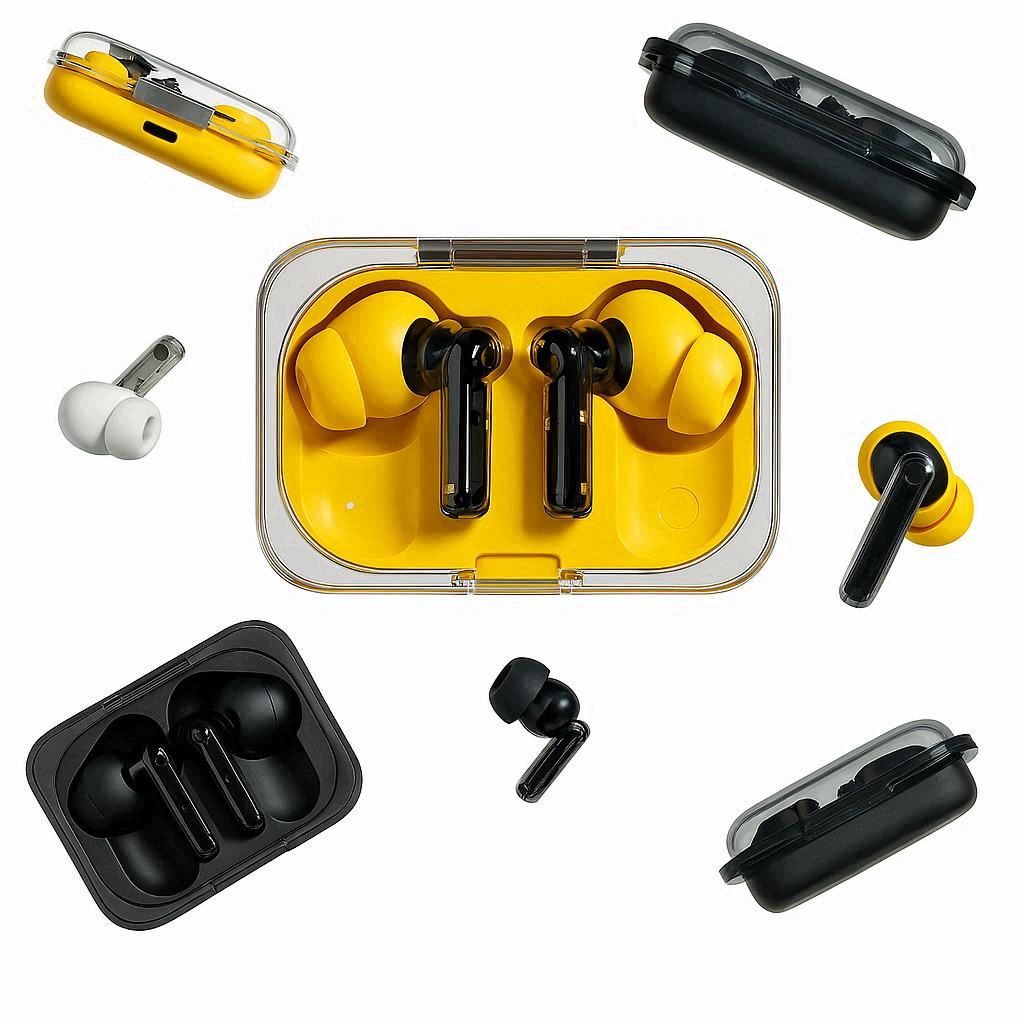 20432  Wireless Earbuds, 45dB Hybrid Noise Cancelling, Hi-Res Audio, Advanced Equaliser, Dual Connect, 6 Mics, 42.5H Playtime, Bluetooth Yellow