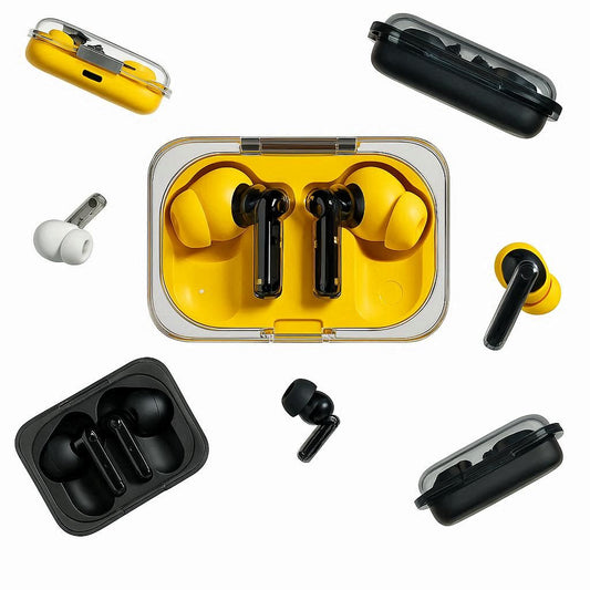20432  Wireless Earbuds, 45dB Hybrid Noise Cancelling, Hi-Res Audio, Advanced Equaliser, Dual Connect, 6 Mics, 42.5H Playtime, Bluetooth Yellow