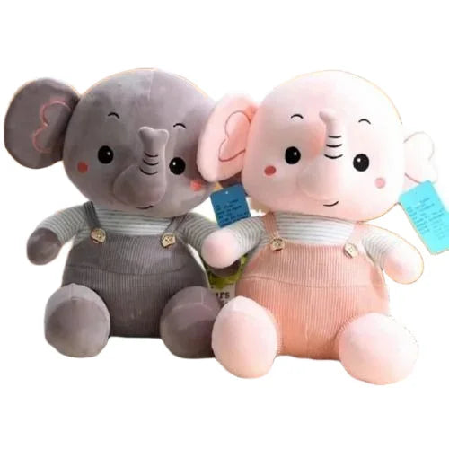 11252 Little Craft Soft Plush Toy for Kids Stuffed Soft Toy with Cute Hug-Friendly Plush for Babies {Elephant Grey/Pink} 24 Cm