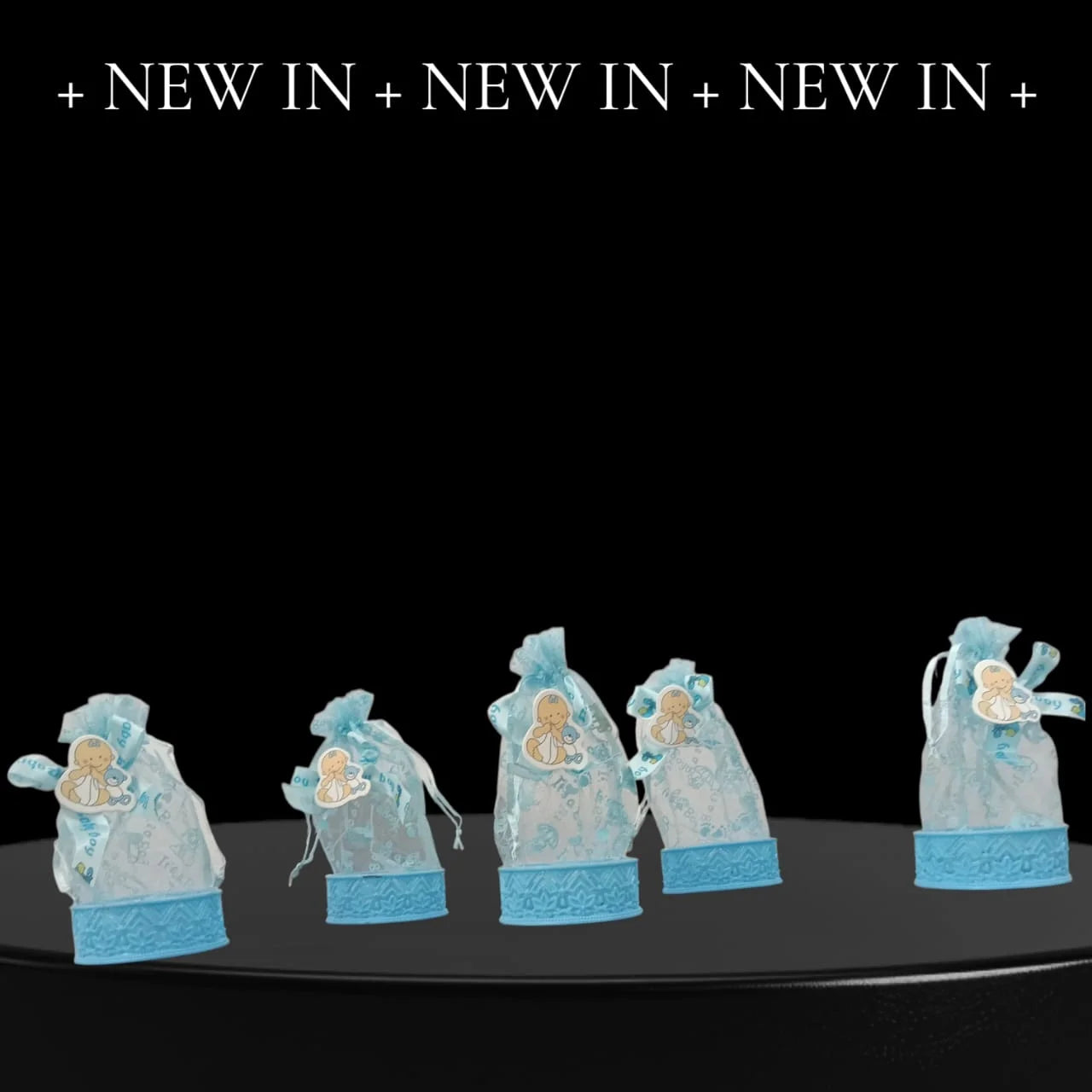 20047 Baby shower 12Pcs Organza baby shower candy bags