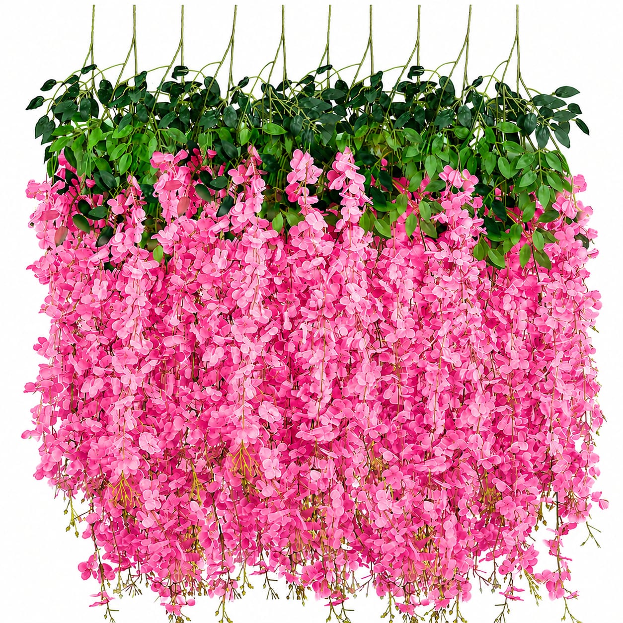 20966 (Pack of 12) Artificial Hanging Wisteria Flower Vines  (red, blue, white, purple, pink, green, yellow)