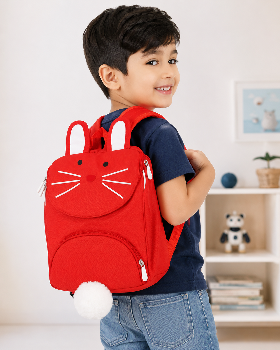 5071 School Bag For Kids 2 Department Backpack Travel Backpacks For Boys Girls Size= 36*23*9 Cm