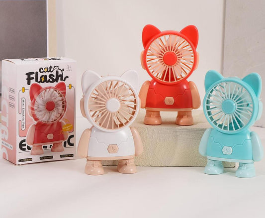 779-260 Cute Portable Rechargeable Mini Robot USB Hand Fan {Multicolor}