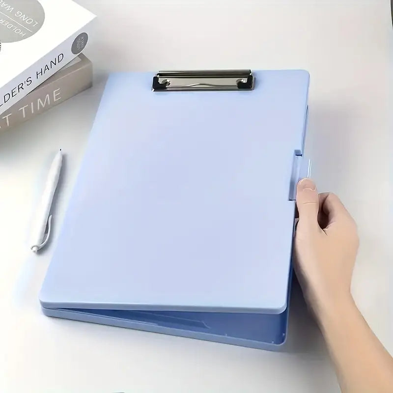 PX-0726 Clip Pad with Side-Opening/Clipboard with Storage Case for Paper and Document Storage {Random Color}