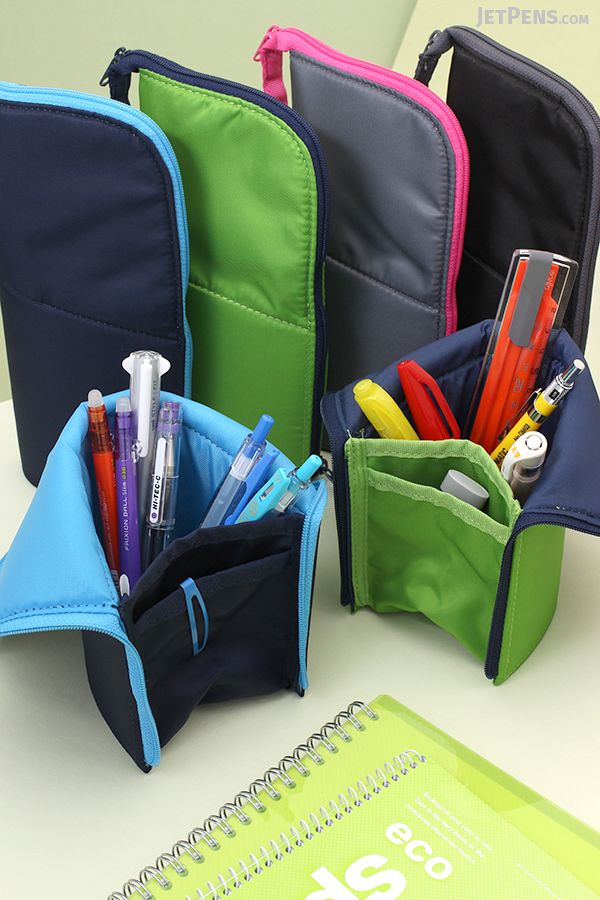 20591 Pencil Case Pouch, Neo Critz Standing Pen Pouch Bag, Foldable Stand up Pencil Holder {Multicolor}