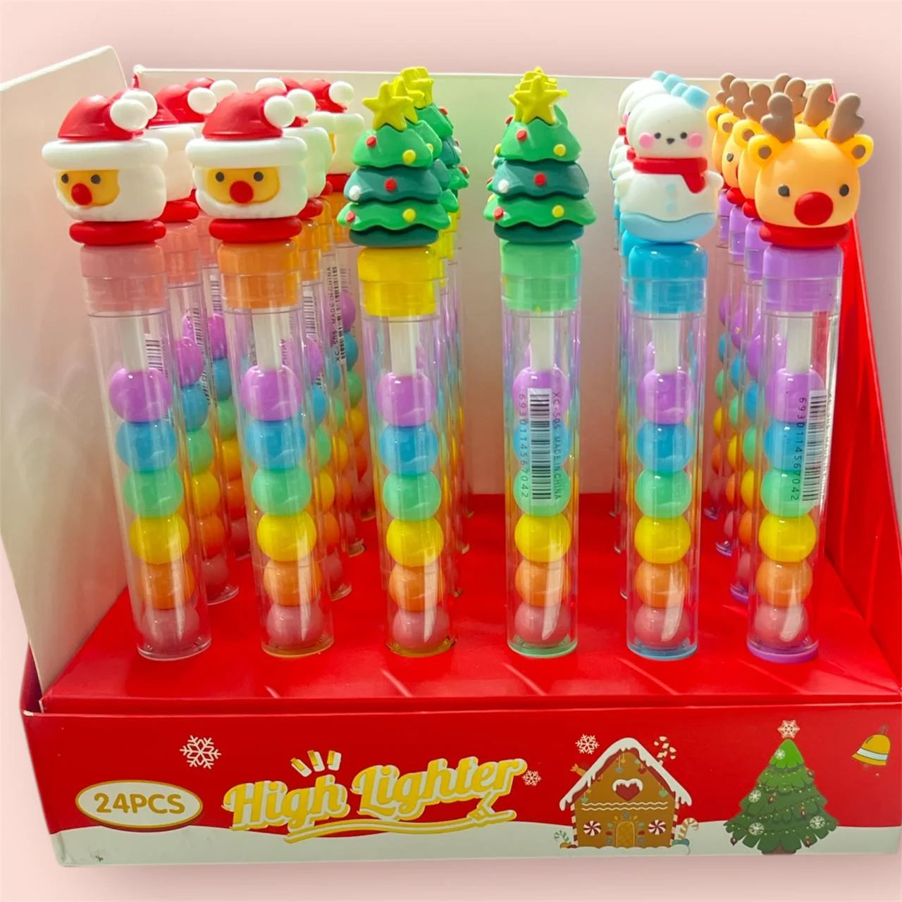 3138 Cartoon Santa Highlighters for Kids – Christmas Stationery item
