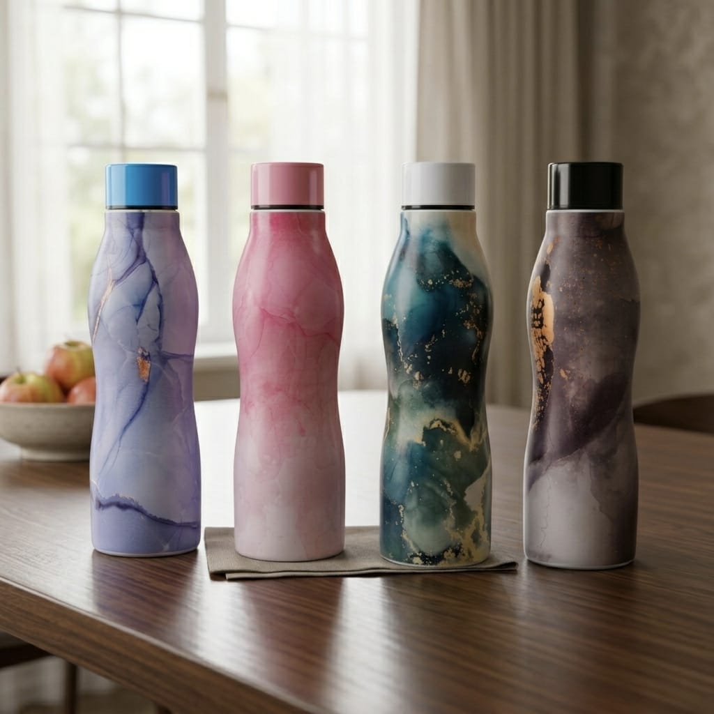 PX-12 Stainless Steel Stylish Water Bottle for Kids 1000 ml {Random Color}