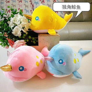20079 Dolphin with Unicorn Horn Soft Toy for Baby 25 Cm {Multicolor}