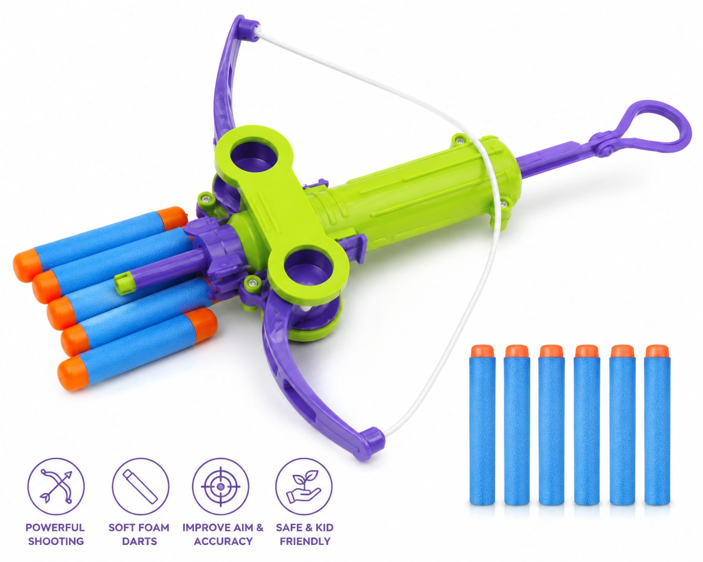 21031 Kids Foam Dart Crossbow Launcher Toy with 6 Soft Foam Darts