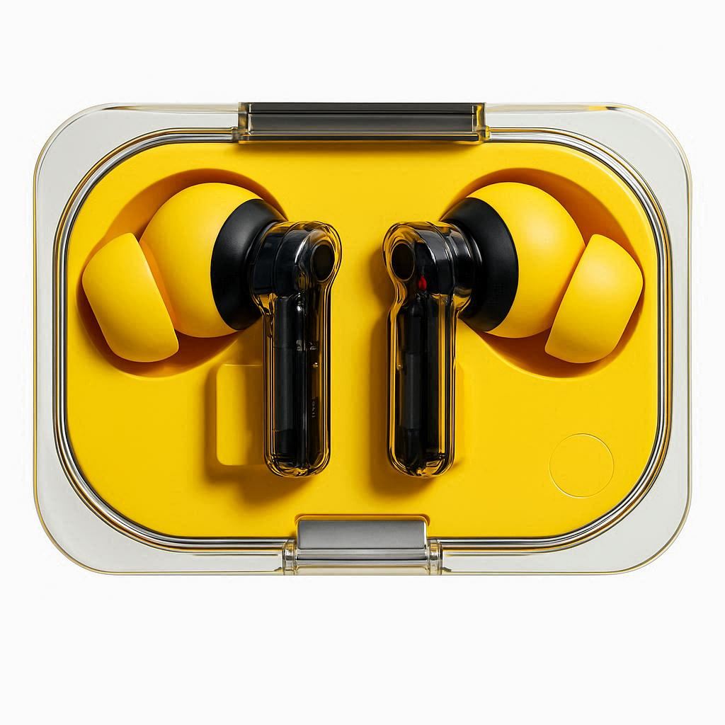 20432  Wireless Earbuds, 45dB Hybrid Noise Cancelling, Hi-Res Audio, Advanced Equaliser, Dual Connect, 6 Mics, 42.5H Playtime, Bluetooth Yellow