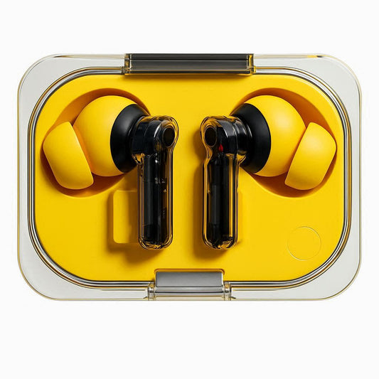20432  Wireless Earbuds, 45dB Hybrid Noise Cancelling, Hi-Res Audio, Advanced Equaliser, Dual Connect, 6 Mics, 42.5H Playtime, Bluetooth Yellow
