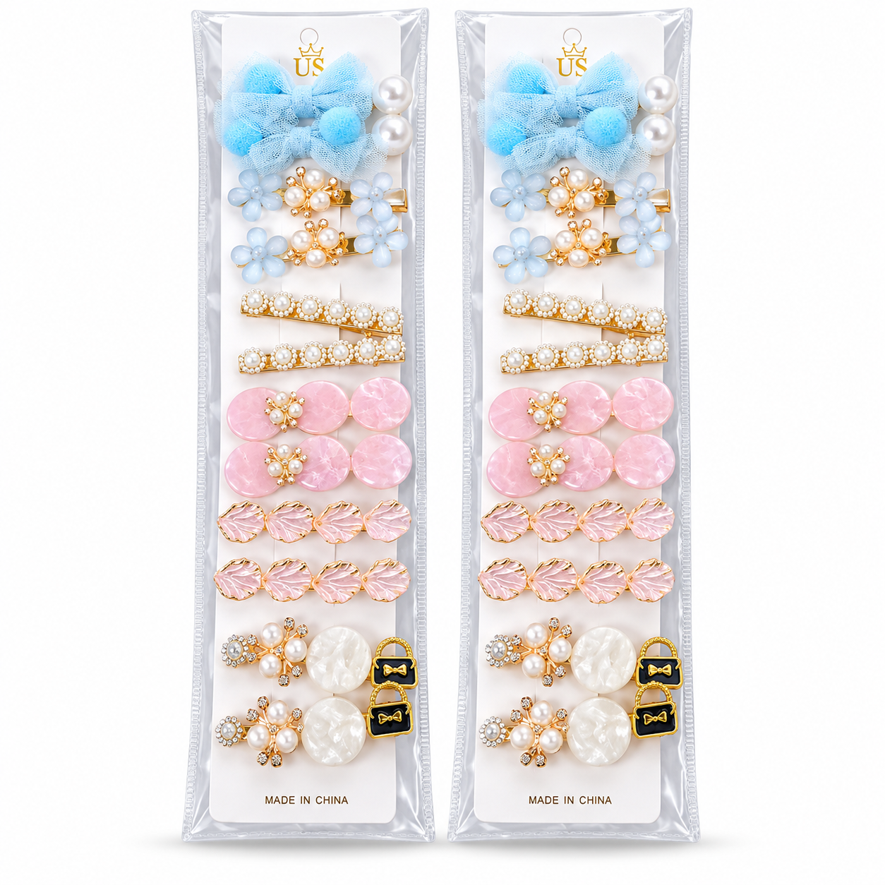 20902 Floral Pearl Hair Clips for Women & Girls | Pack of 12 Stylish clips