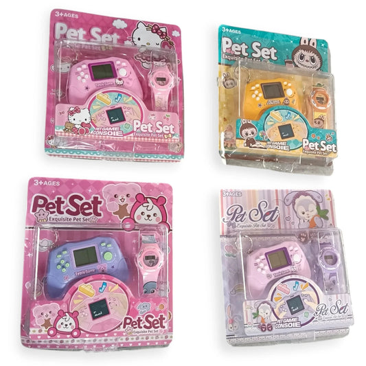 20095 Retro Video Game Keychain with Watch for Boys and Girls {Random Color}