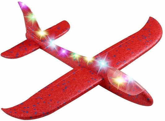 20132 Foam Plane With Light – Large Throwing Glider With Dual Flight Mode for Children 3 to 8 Years Old {Multicolor}