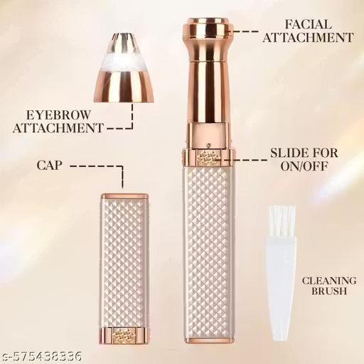 HX-207 Eyebrow Trimmer for Women, 2 in 1 Rechargeable Facial Hair Remover with Replaceable Heads, Professional Painless Personal Hair Removal Eyebrow Razor with Indicator Lights