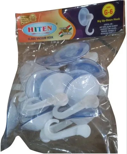 10956 Reusable Glass Vacuum Hook for Glass/Mirror Surface 65 mm Diameter -Jumbo Size Suction Vacuum Hook (White) – Pack of 12 Pcs