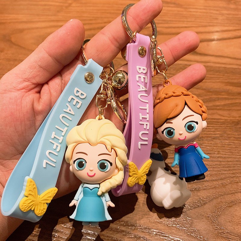 20388 Elsa Princess Keychain Frozen Cute Snow Treasure Doll Car Keyring Pendant Couple Schoolbag Ornament Keychain