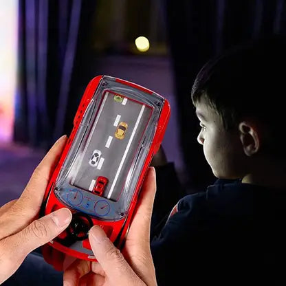 470 Hand-Held Portable Car Adventure Game Machine Speed, Children’s Toy Manual Puzzle Simulation Racing Machine Steering Wheel ( Colour Red and Black )